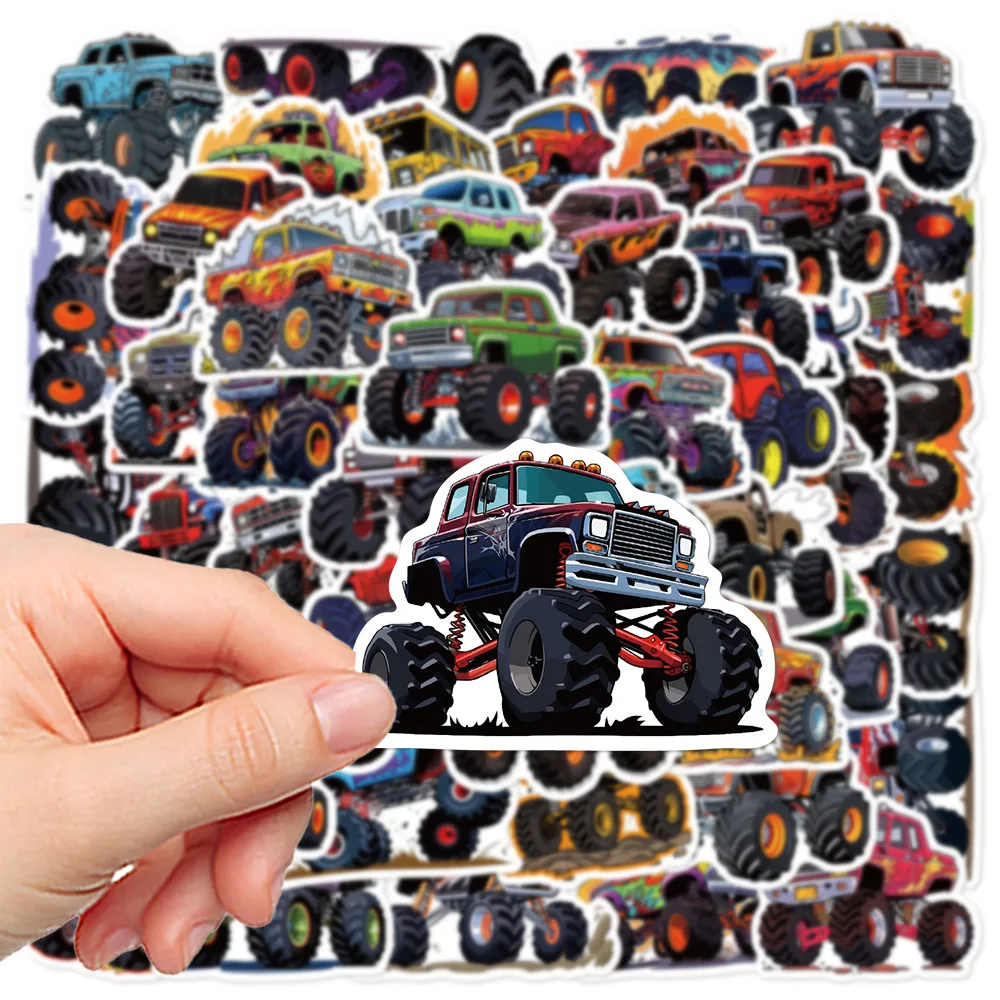 50pcs Handsome Monster Truck Series Graffiti Stickers Suitable for Helmets Desktop Wall Decoration DIY Sticker Pack Wholesale