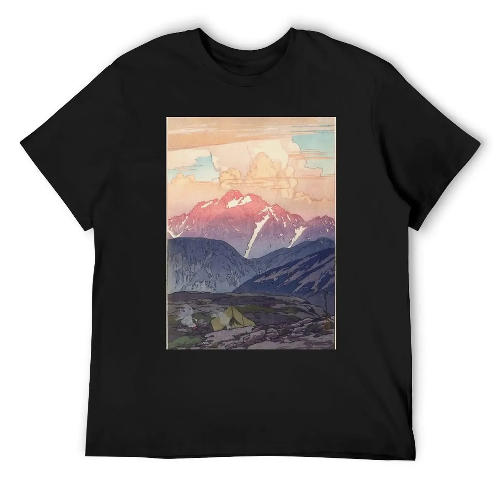 Japanese Yoshida Mountain Art T-Shirt baggy shirts heavyweights street wear quick-drying t shirt men