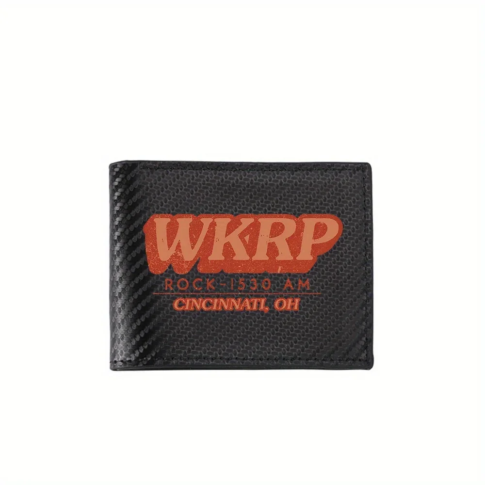 WKRP Rock Cincinnati Ohio station vintage Men's Wallets Simple Business Modern Stylish Printing Design Gifts For Father Boyfrien
