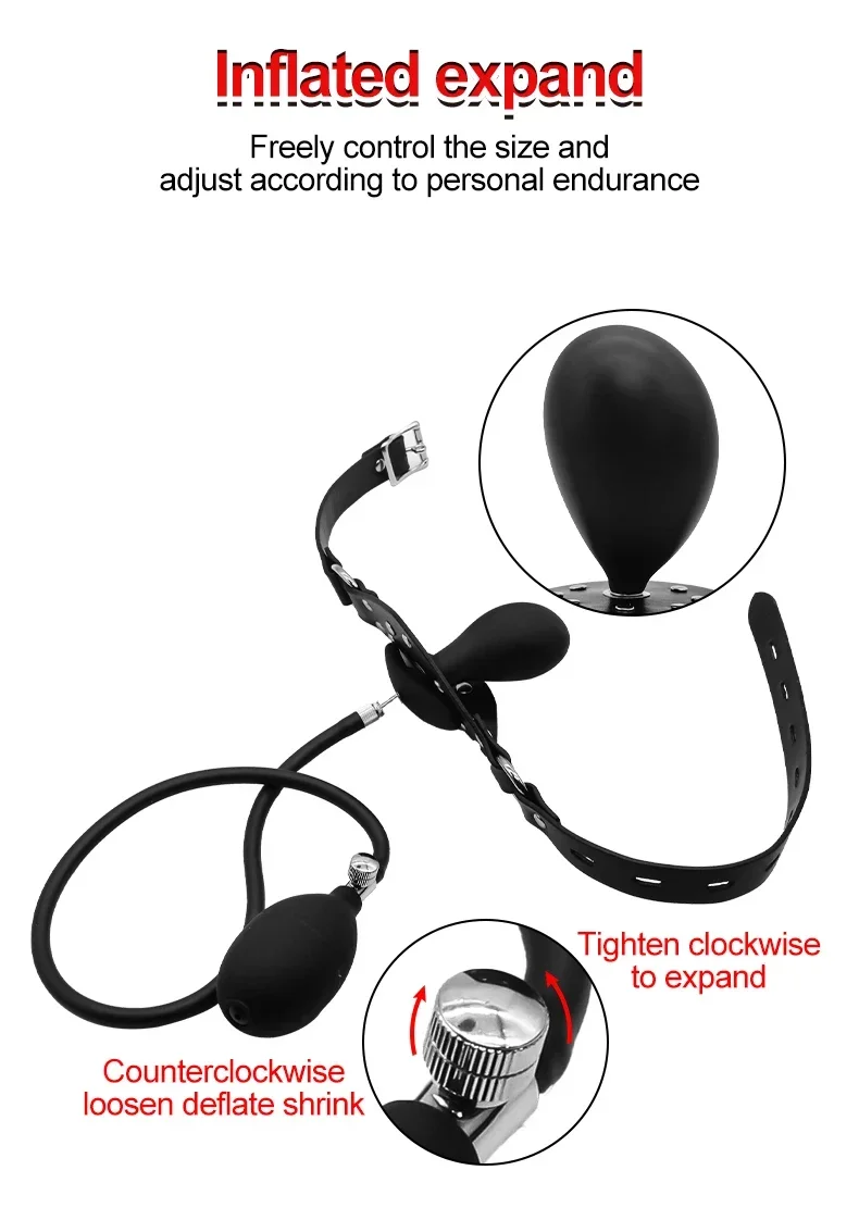 الفم الكمامة قابل للتعديل الكرة ألعاب الكبار يمزح الوثن لعب الأدوار BDSM عبودية الجنس لعب للنساء الأزواج لا هزاز للنساء #4