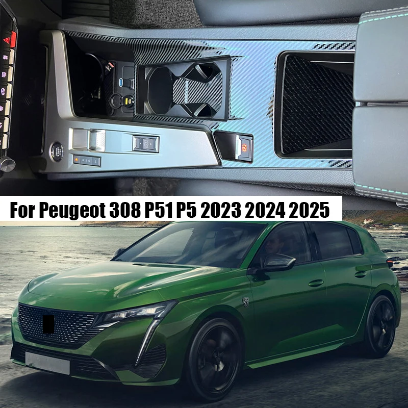 

Центральное управление, панель переключения передач, защитная наклейка, внутренняя модификация, часть для Peugeot 308 P51 P5 2023 2024 2025