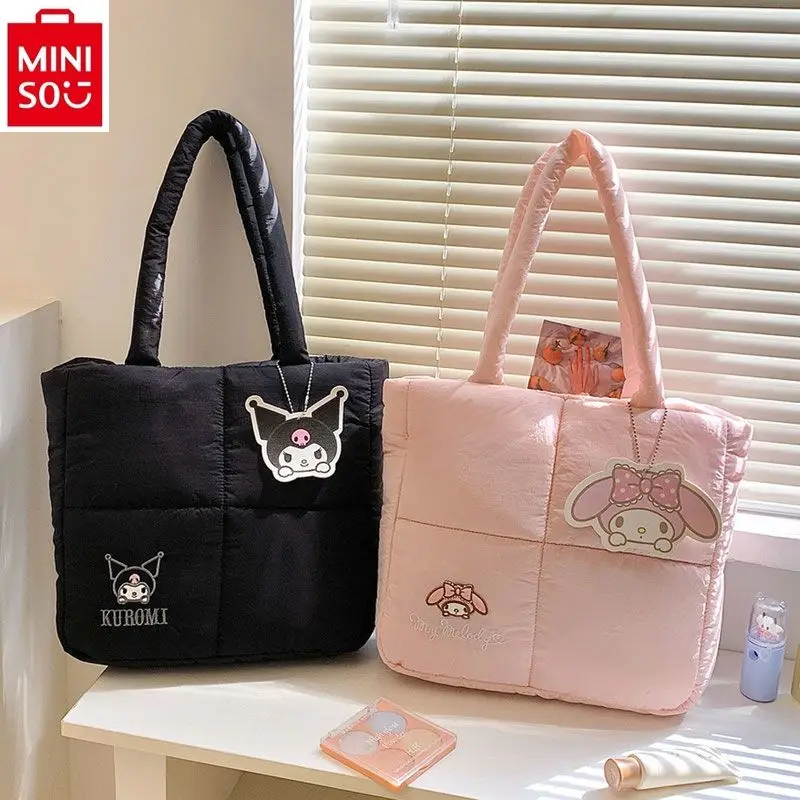 MINISO Sanrio Cartoon Kuromi Kitty Shoulder Bag Casual Versatile Lightweight Handheld Student Storage Backpack