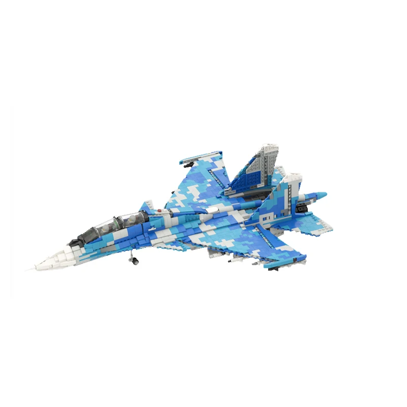 MOC Building Block Series Sukhoi SU-30 SM Bomber DIY Model Toys Military Fighter Brick Assembling Education Children's Xmas Gift