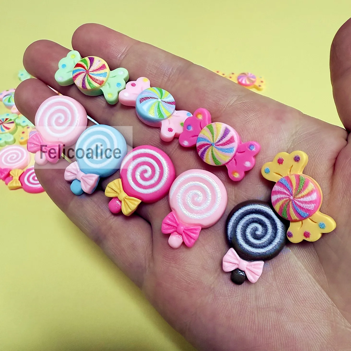 10PCS Slime Charms Candy Sweet Sugar Resin Plasticine Slime Accessories Beads Making Supplies For Phone Case Decoration