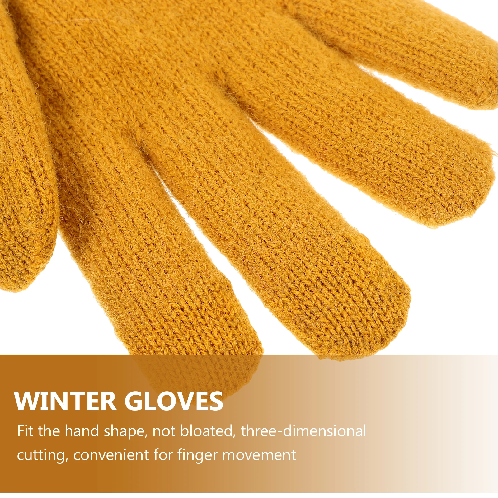 

2PCS Warm Touchscreen Gloves Winter Knitted Insulated Yellow Control Riding Prom Banquet Tea Party Festival for Women