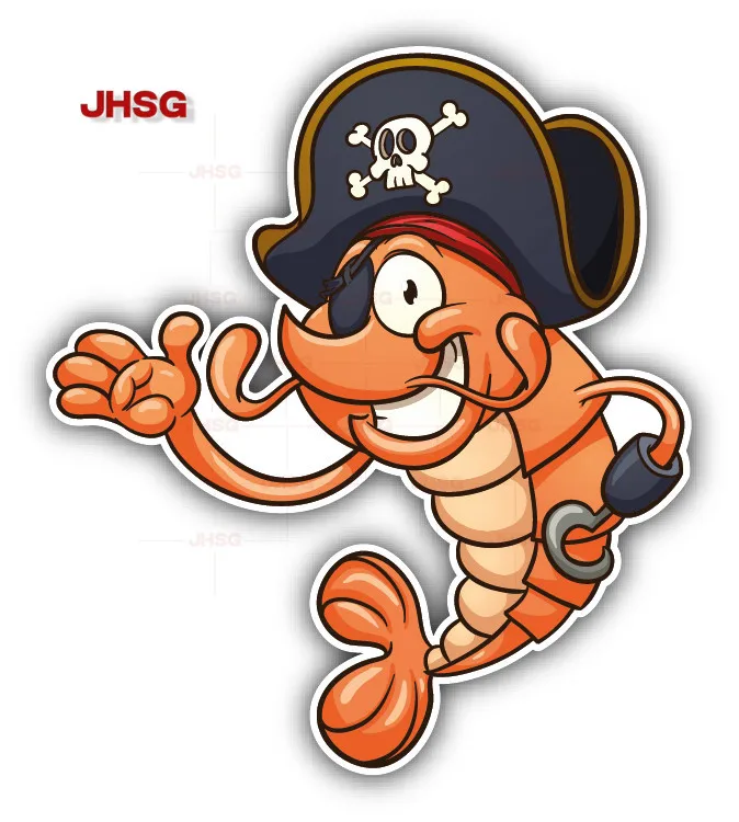 

Funny Shrimp Pirate Car Bumper Stickers-