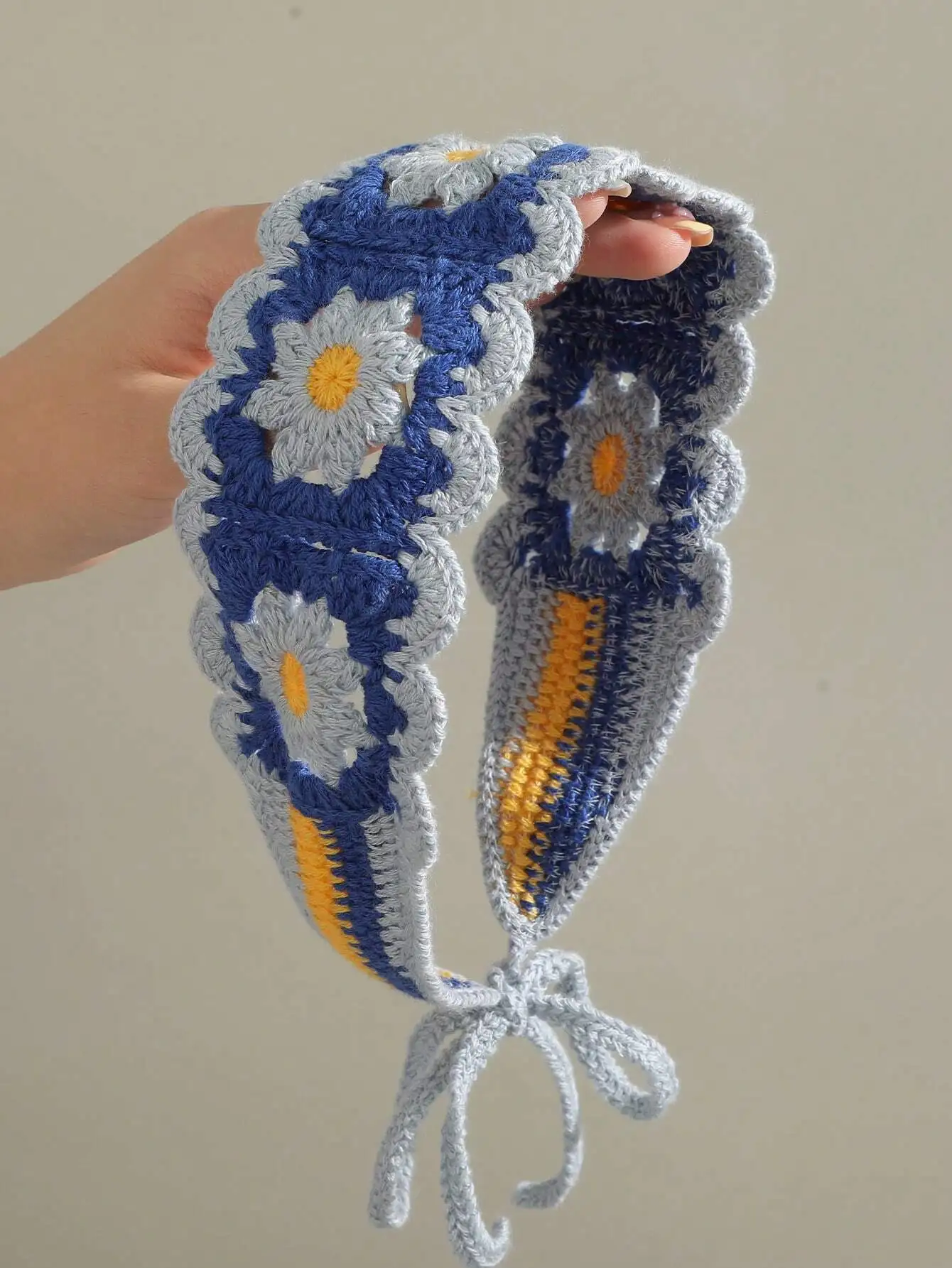 

Boho Handmade Floral Crochet Headband For Women Daily Wear Spring Summer Vacation Accessory
