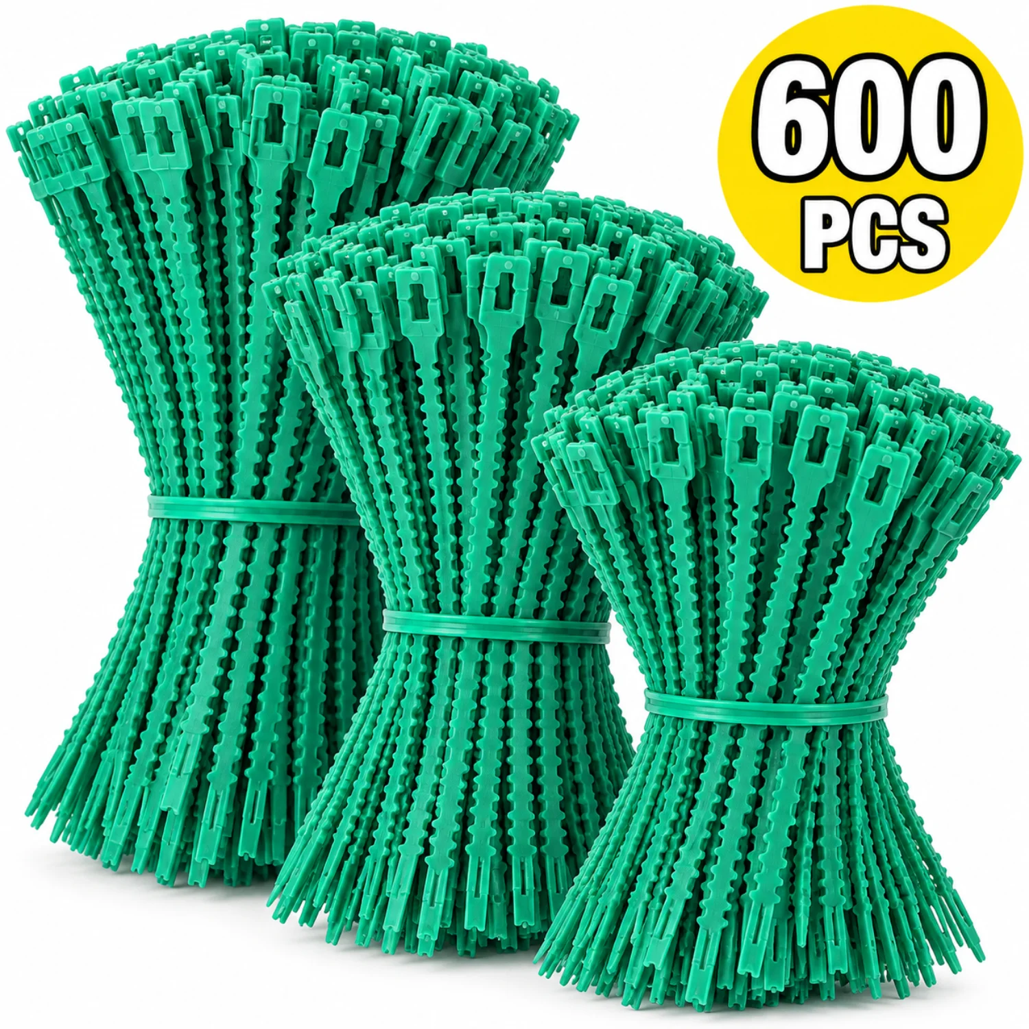 10-600PCS Adjustable Plastic Plant Cable Ties Reusable Cable Ties for Garden Tree Climbing Support Plant Vine Tomato Stem Clip