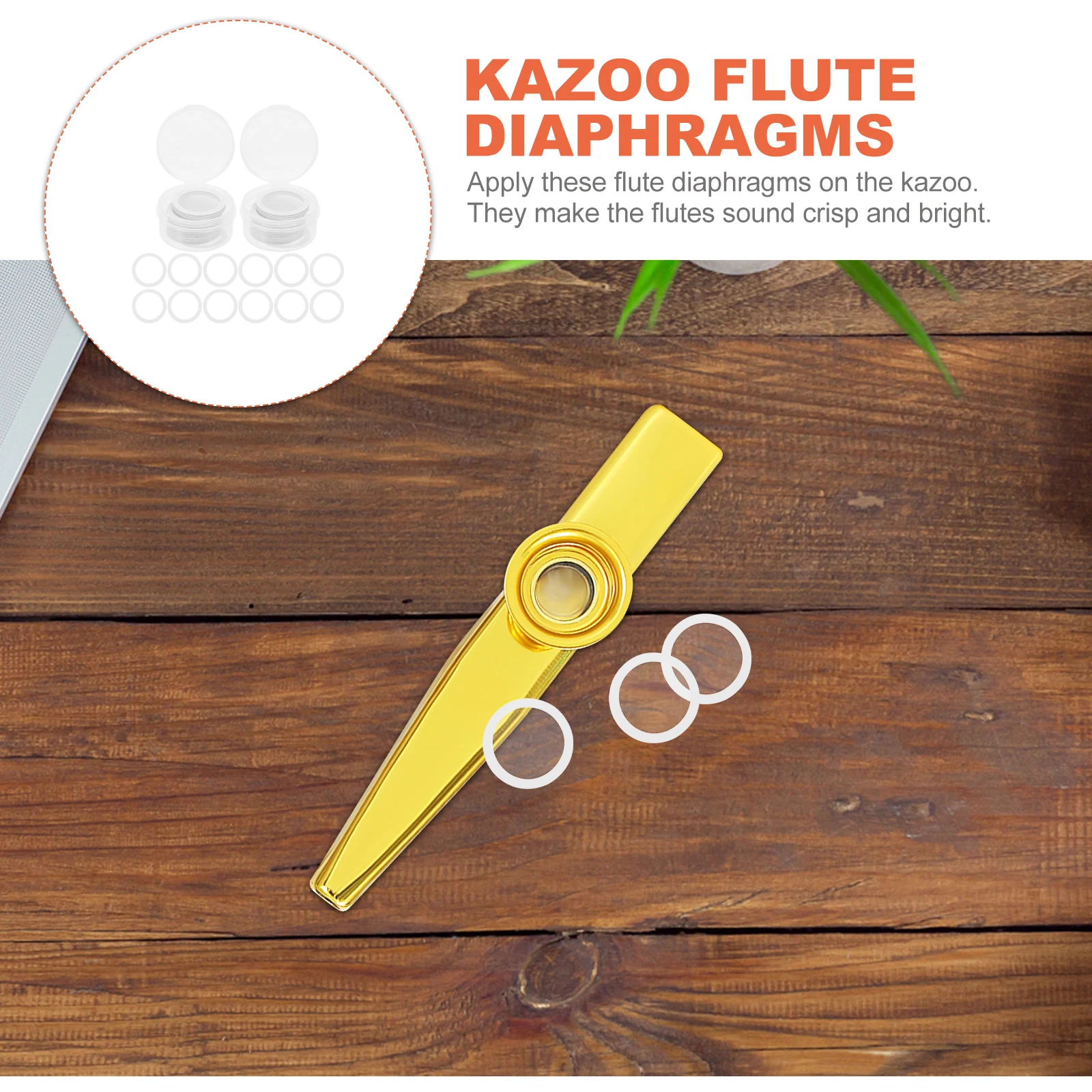 

60pcs Premium Replacement Flute Kazoo Parts Accessories Parts Crisp Kazoo Flute Membranes Sound Durable Easy Install