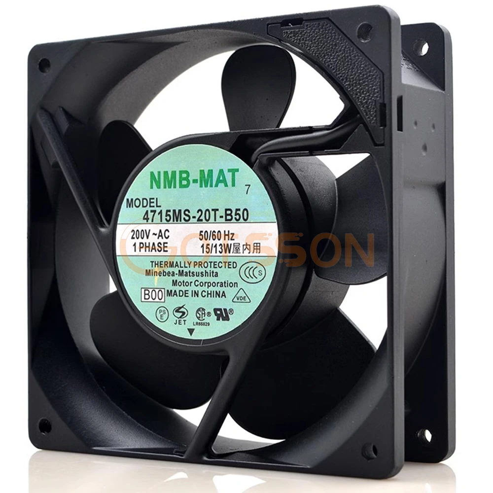 For NMB-MAT 4715MS-20T-B50 AC 220V 50/60Hz 15/13W 12cm 12038 120x120x38mm 2600RPM Aluminum Machine Cooling Fan