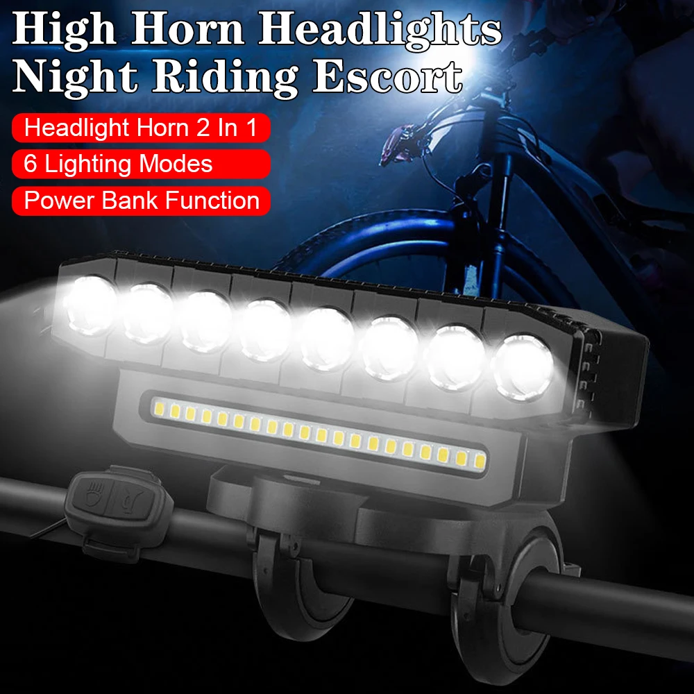 Waterproof Motorcycle Spotlights Portable Rechargeable LED Headlight 8/5 LED 20/12 SMD Universal 6 Modes Lighting Bicycle Lights