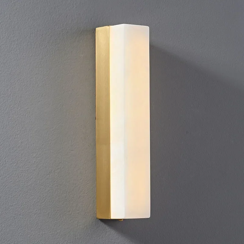 Modern Rectangle Marble Wall Lamp Minimalist Aisle Lamp Bedroom Bedside Led Indoor Lighting Living Room Background Dector