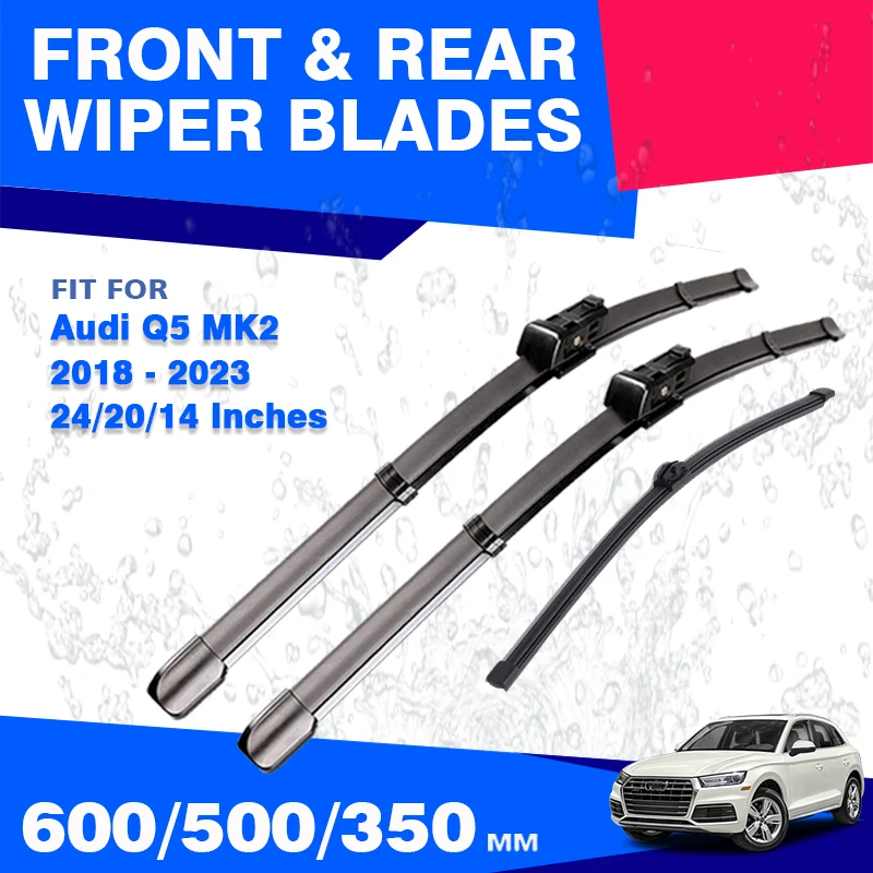 Front Rear Wiper Blades For Audi Q5 SQ5 2018 – 2023 S Line Hybrid Sportback Windshield Windscreen Window Accessories 24