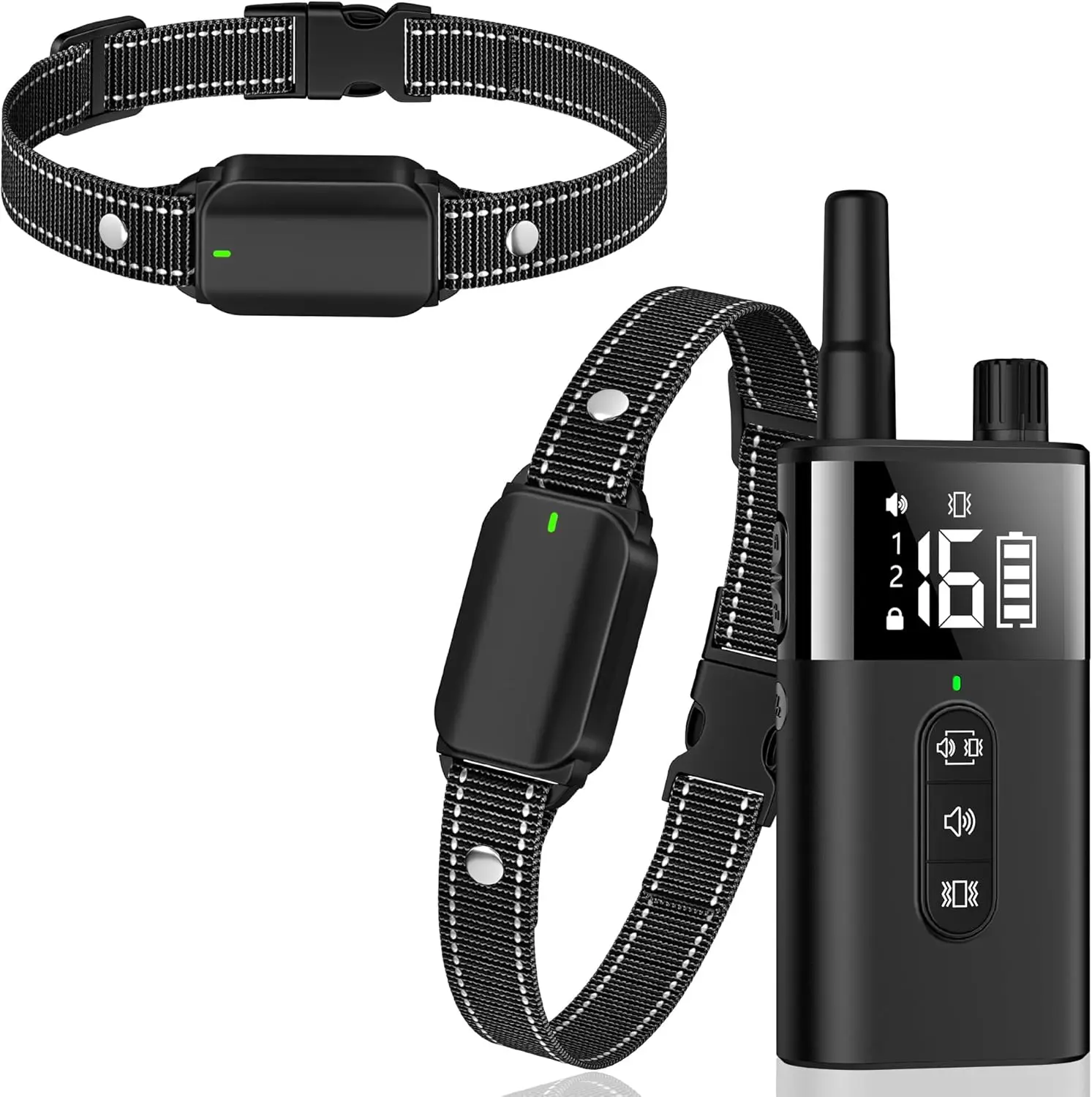 

No Shock Dog Training Collar with Remote, Vibration & Beep Only, Waterproof Rechargeable for Dogs 10-120 lbs