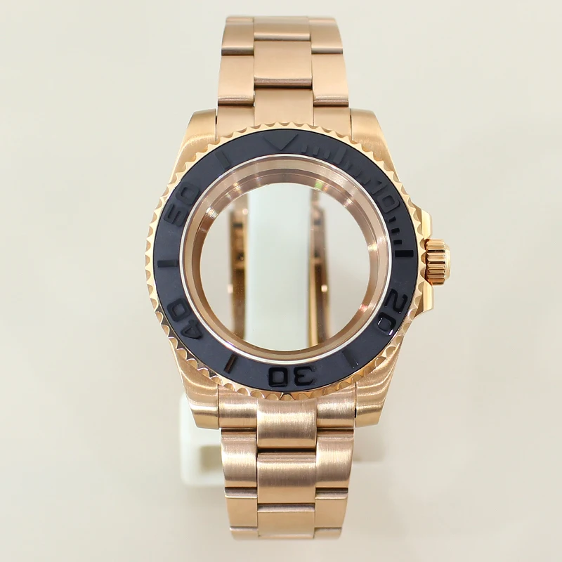 

40mm watch case Brushed Strap Sapphire Glass Accessories For NH35 NH36 NH34 Miyota 8215 Eta 2824 Movement 28.5mm Dial Submariner