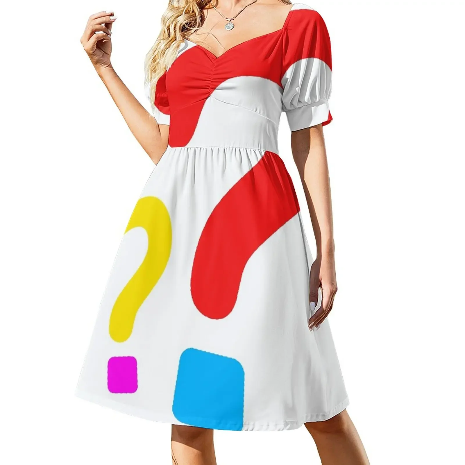 

A question mark Short-Sleeved Dress summer dresses for women 2025 women's clothing summer 2025 novelties