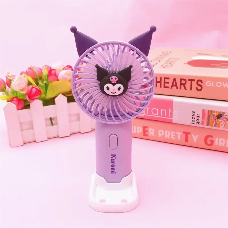 Sanrio Hello Kitty My Melody Anime Kawaii Sweet Mini Fan Cute Cartoon Cinnamoroll Usb Charging Portable Handheld Fan Gifts Toys