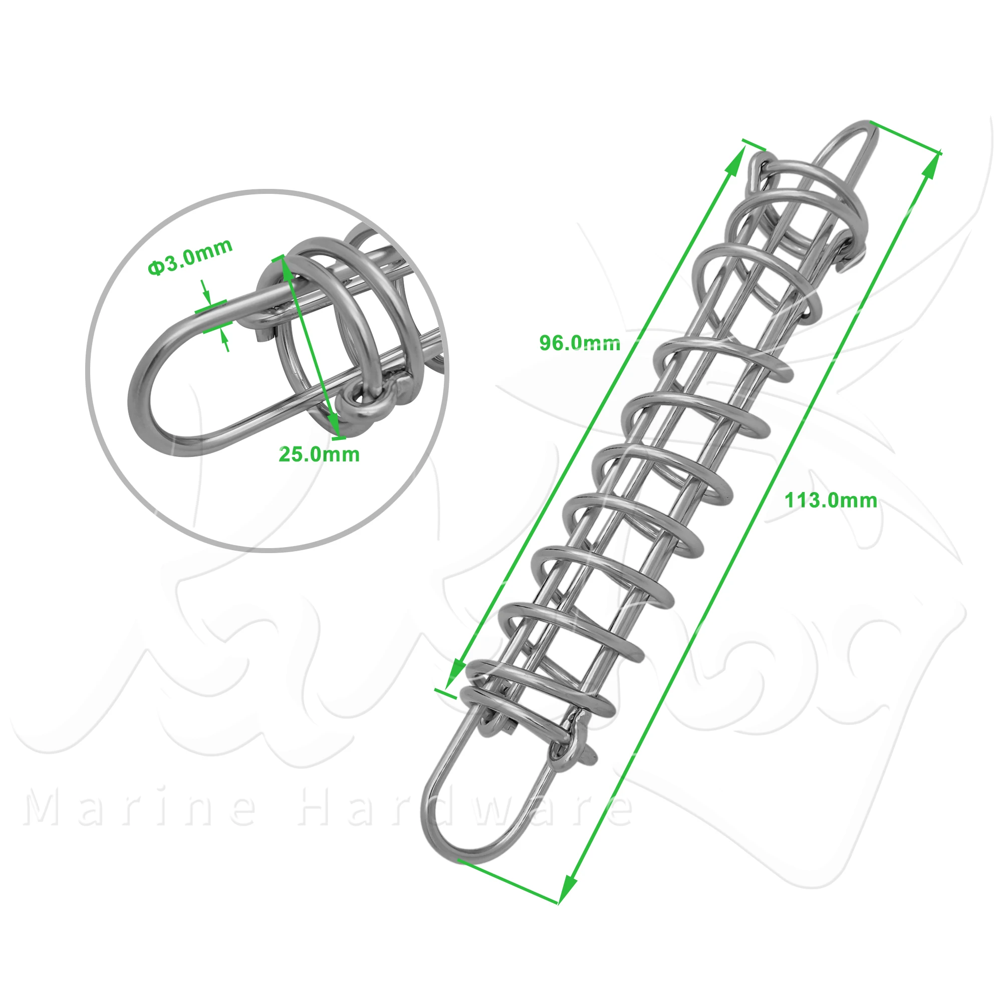 Do użytku morskiego kotwica łodzi ze stali nierdzewnej 304 krawat dla psa lina dokująca sprężyny cumownicze amortyzacja akcesorium do jachtu