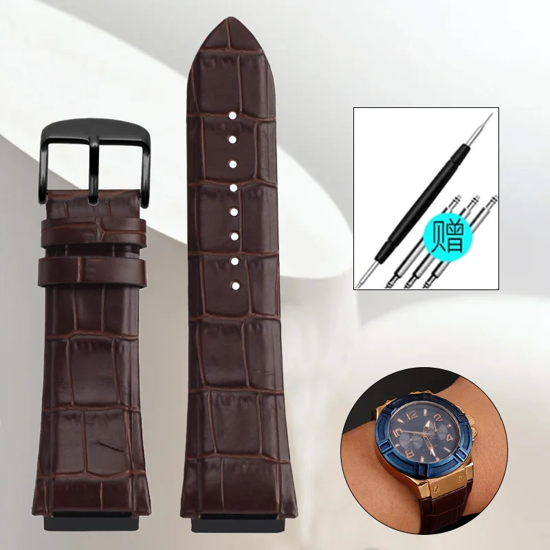 22mm para GUESS correa de reloj de cuero genuino W0040G3 W0247G3 W0040G7 serie correa de reloj de piel de vaca azul hombres mujer pulsera