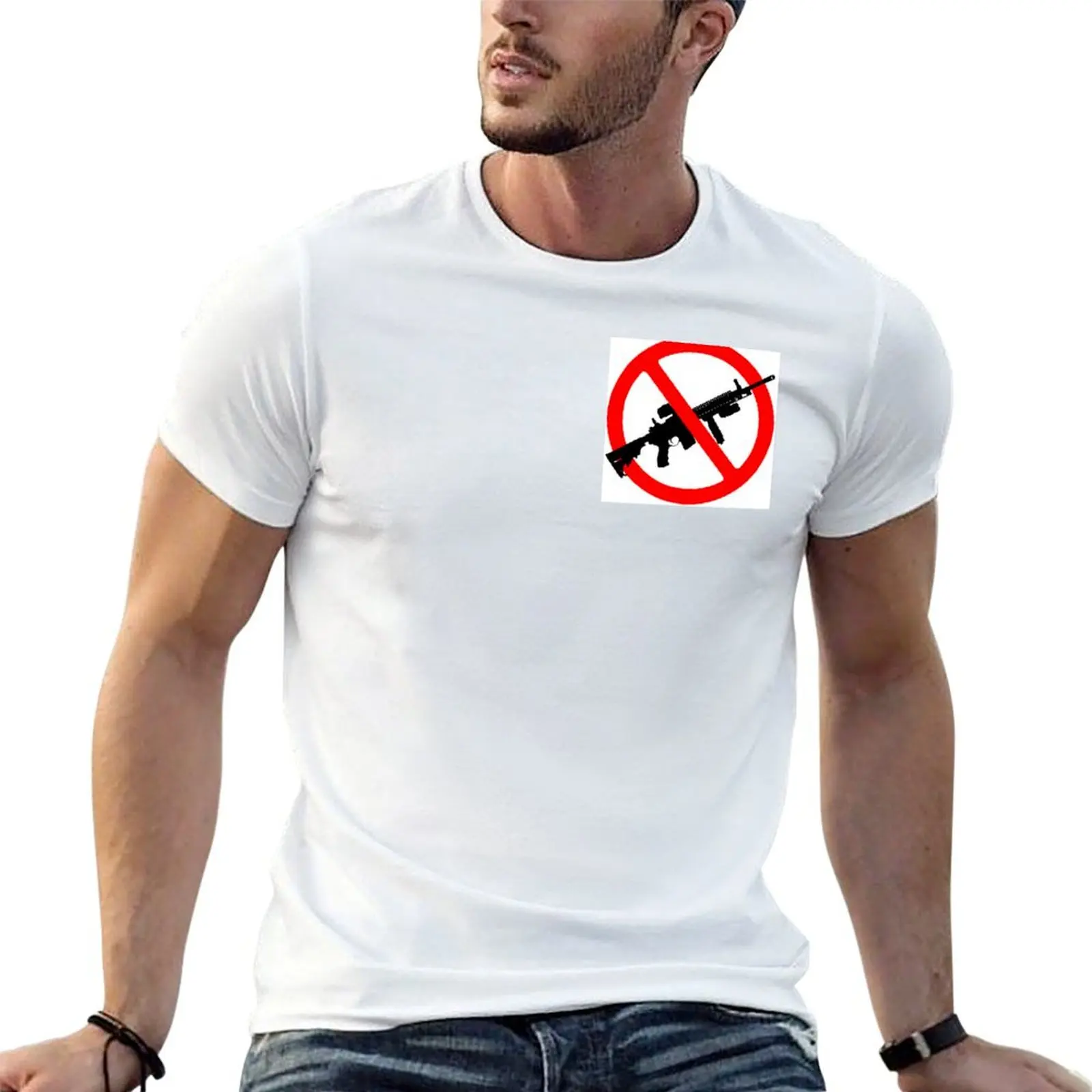 Anti AR-15 T-Shirt Work Wear Short Sleeve T-Shirt