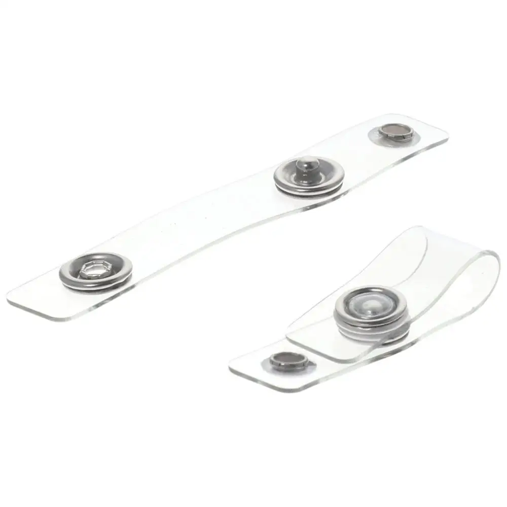 10 Pcs with Snap 10 Pcs ID Badge Holder Strap PVC Eyelet Badge Clips Clear Straps Card Holder