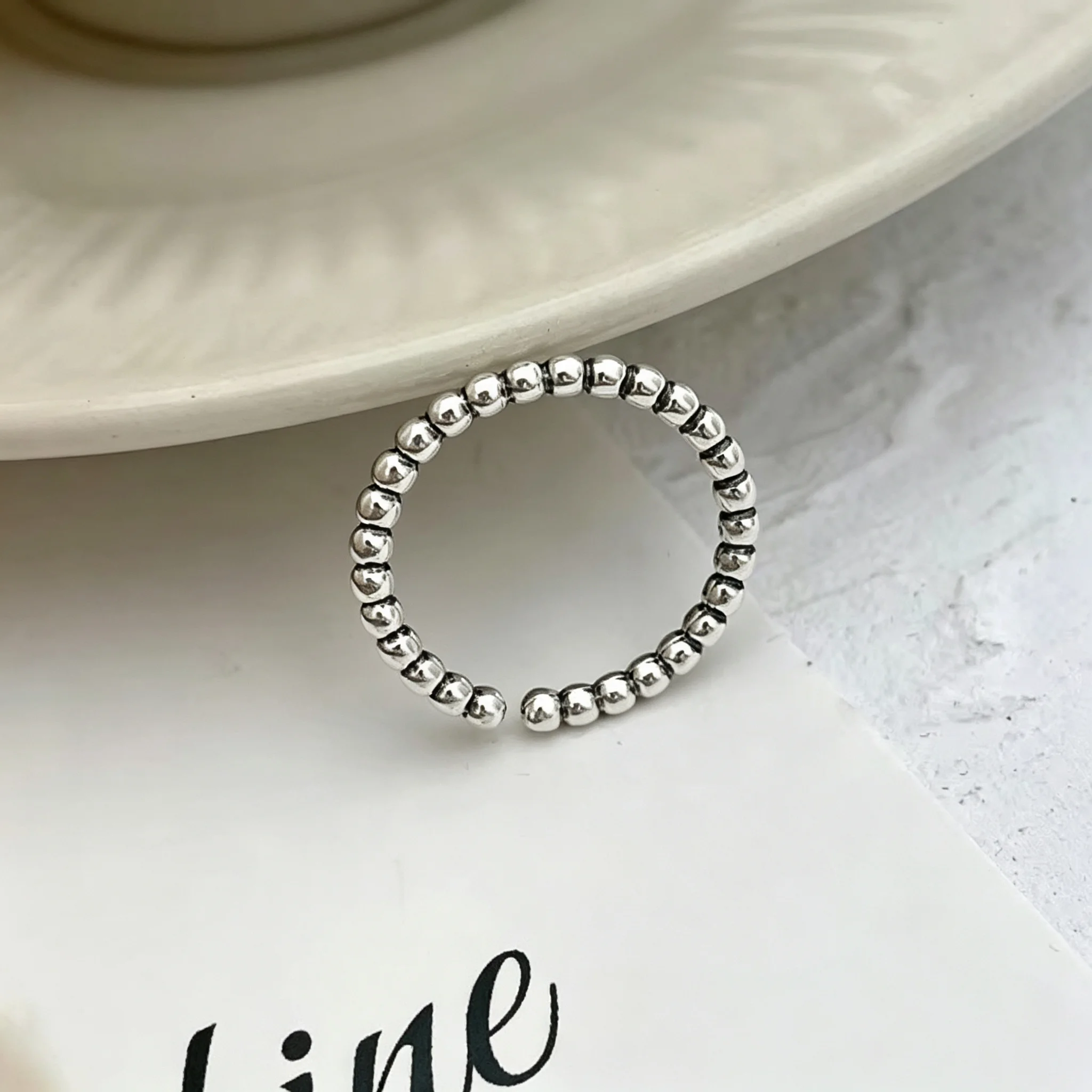 Women's 925 Sterling Silver Thick Double Layer Ring, Minimalist Gift