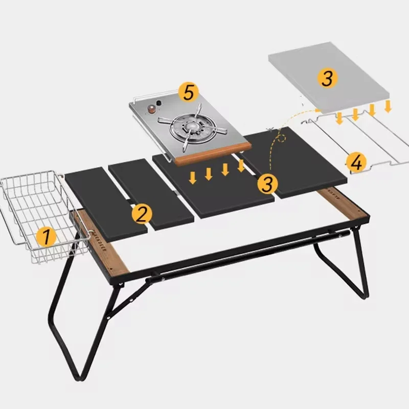 Rack de extensão de mesa de piquenique de aço inoxidável para acampamento igt mesa tempero rack igt acessórios de mesa novo