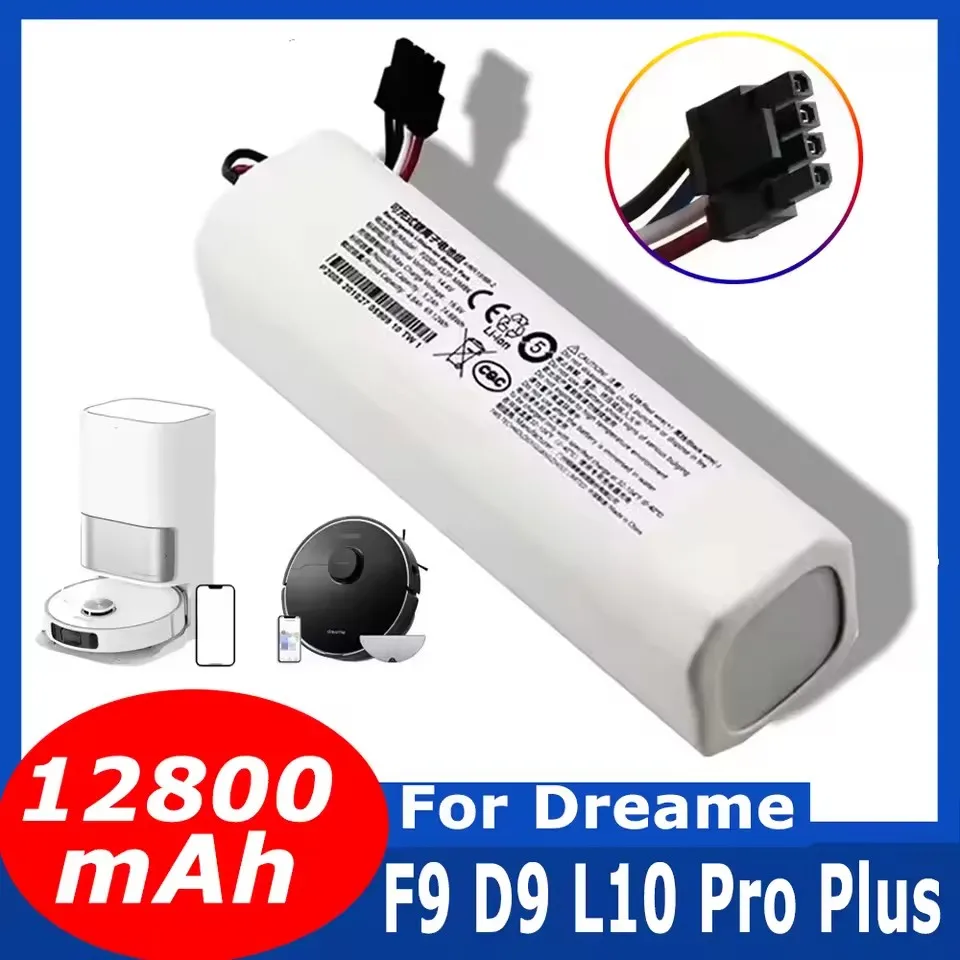 Batterie de remplacement originale 14.4V12800mAh P2008-4S2P-MMBK pour Dreame F9 D9 L10 Pro Plus RLS3 RLS5 RLS5L RLS5D, accessoires pièces