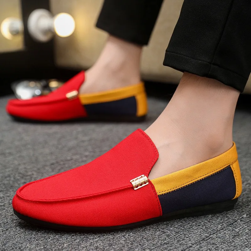 Fashion Spring Men Outdoor Mixed color Casual Shoes Loafers Lazy Shoes Comfortable Walking Sneakers Non-slip Flats Driving Shoes