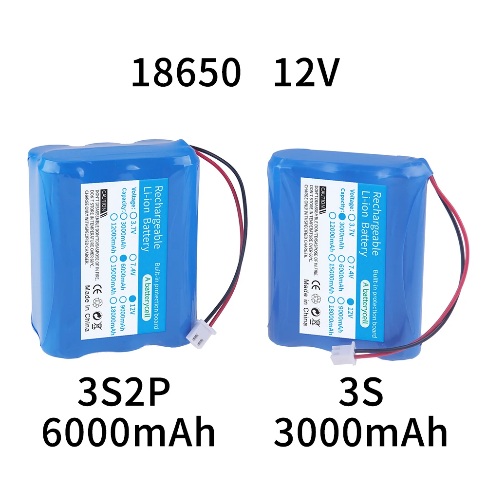 18650 12V 3000mah / 6000mah Lithium ion Battery Pack Monitor CCTV Camera battery 12.6V 11.1V rechargable 18650 Battery