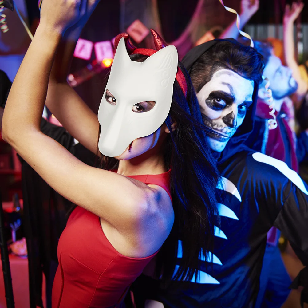 

2Pcs Foxes Animal Face Masks Cartoon Eva Adult Masquerade Halloween Party Accessory Favor Halloween Mask Animal Face Mask