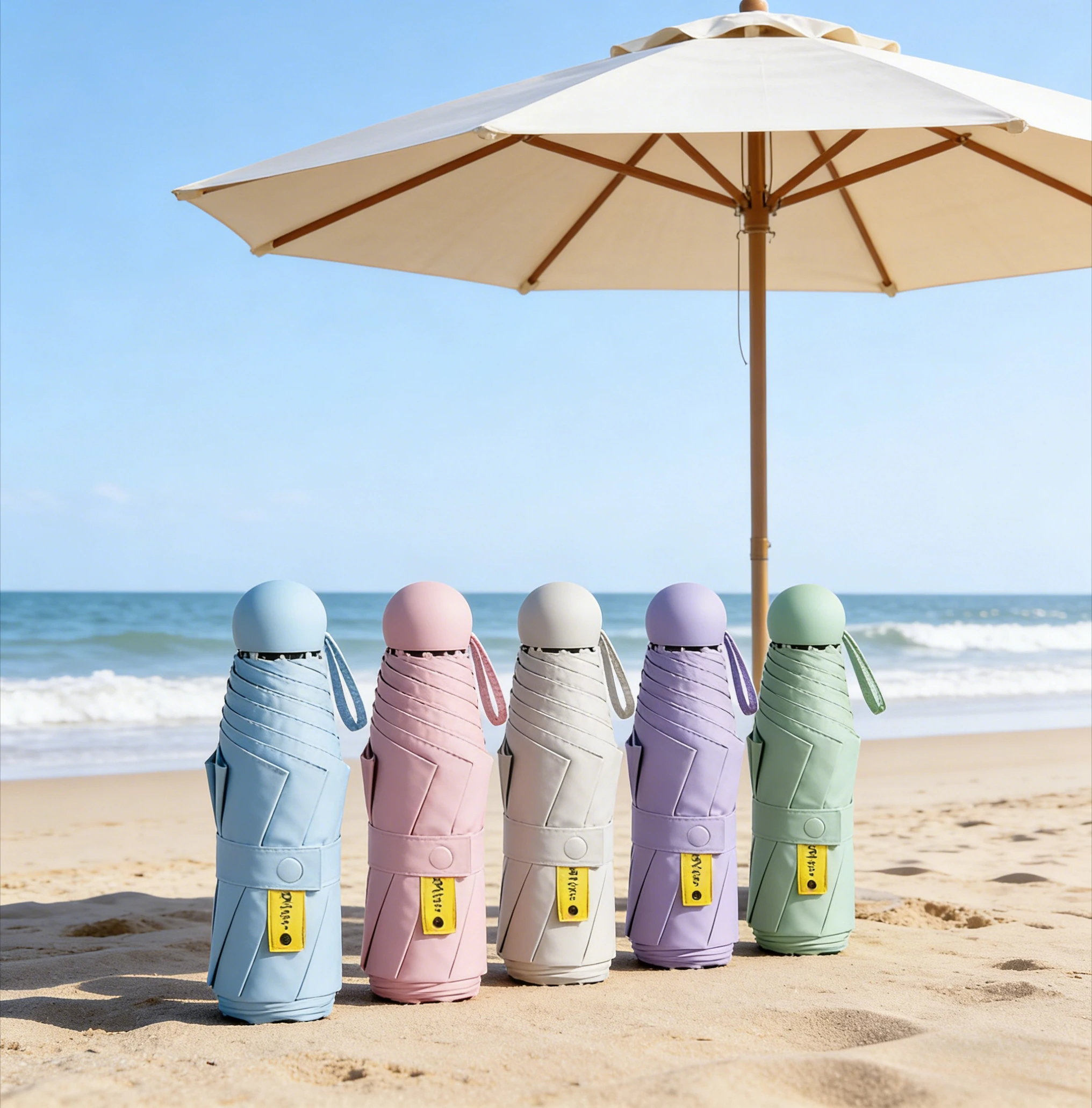 

Ультралегкий зонт с защитой от ультрафиолета, компактный складной зонт с прочным куполом из ткани 190T, ручка из нержавеющей стали, для защиты от солнца и дождя, для женщин.