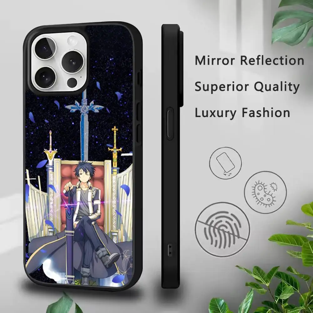 حافظة هاتف Sword Art Online SAO Kirigaya لهاتف IPhone 17,16,15,Pro,Max,Air,14,Plus,13,12,11 Magesafe غطاء شحن لاسلكي