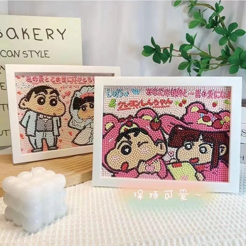 Leuke Cartoon Crayon Shin Nieuwe Handgemaakte Diamant Schilderij Diy Diamant Sticker Decoratie Paar Cadeau