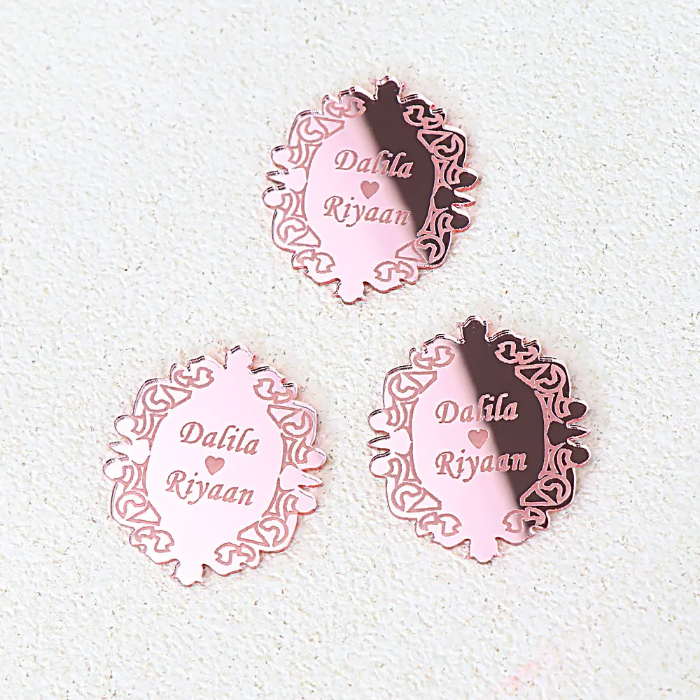 20/50/100Pcs etichetta di nozze personalizzata segno di cioccolato acrilico nome personalizzato fidanzamento Baby Shower decorazione Tag regalo per