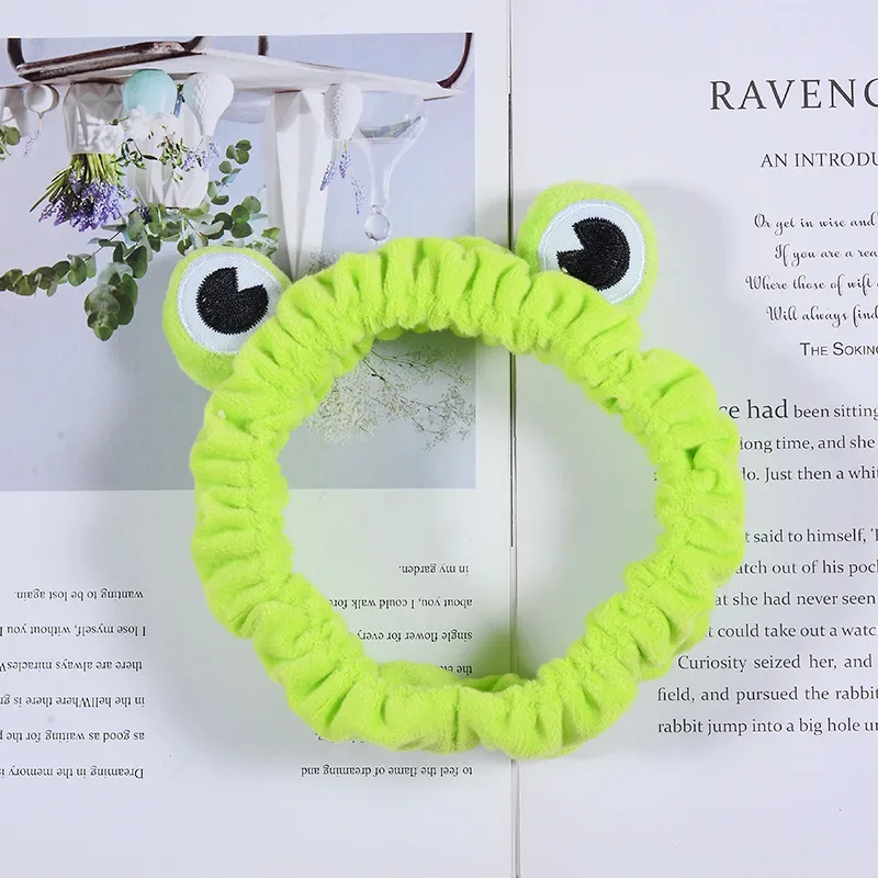 

Frog Washcloth Headband, Cute Cartoon Animal Hairband for Women's Washing and Makeup, Elastic Head, 1pc