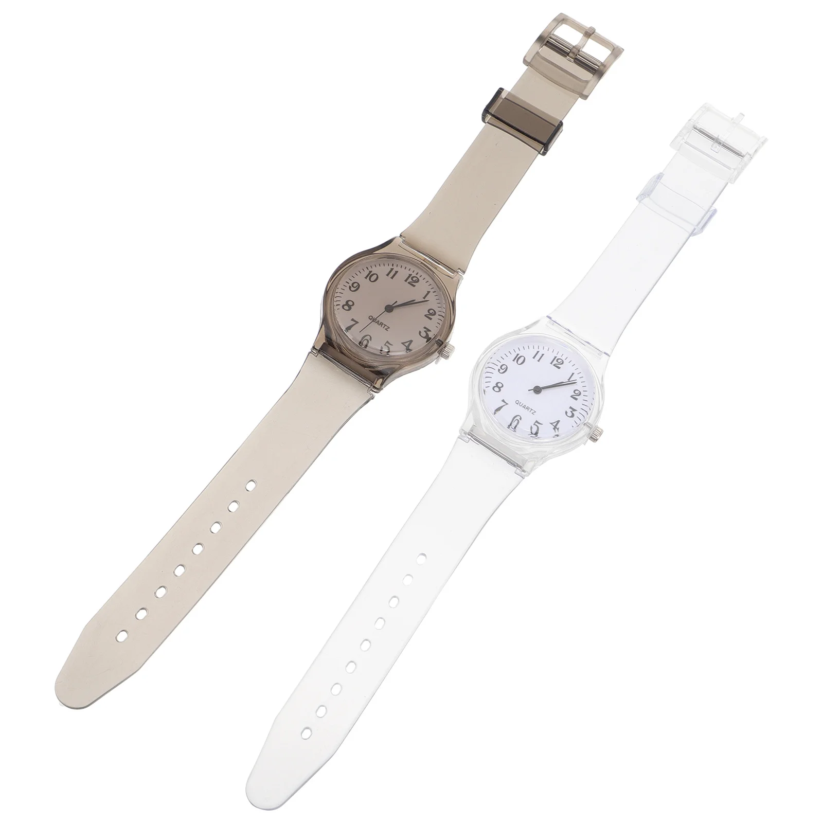 2 pçs relógio de pulso plástico à prova dwaterproof água elegante durável moda presente para estudantes relógios exercício