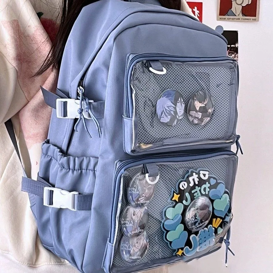 Borse da scuola giapponesi per ragazze adolescenti tasche trasparenti Itabag donna nuovo 2024 Kawaii JK zaino donna ragazze Ita zaino