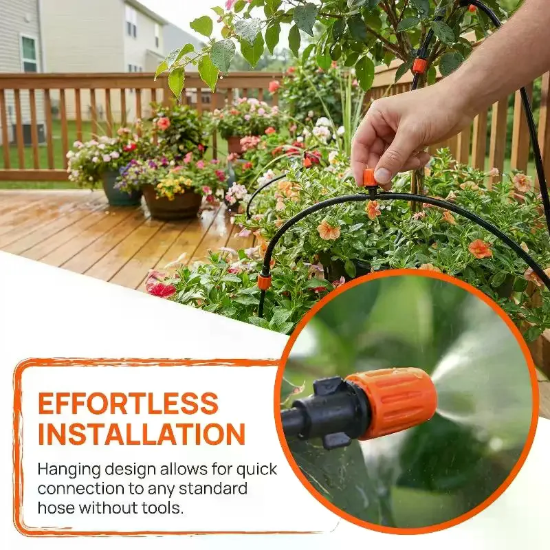 10PCS Hanging Misting Nozzle Fog Nozzle Hanging Anti Drip Misting Sprinkler Kits For Hoses Mist Water Sprayer