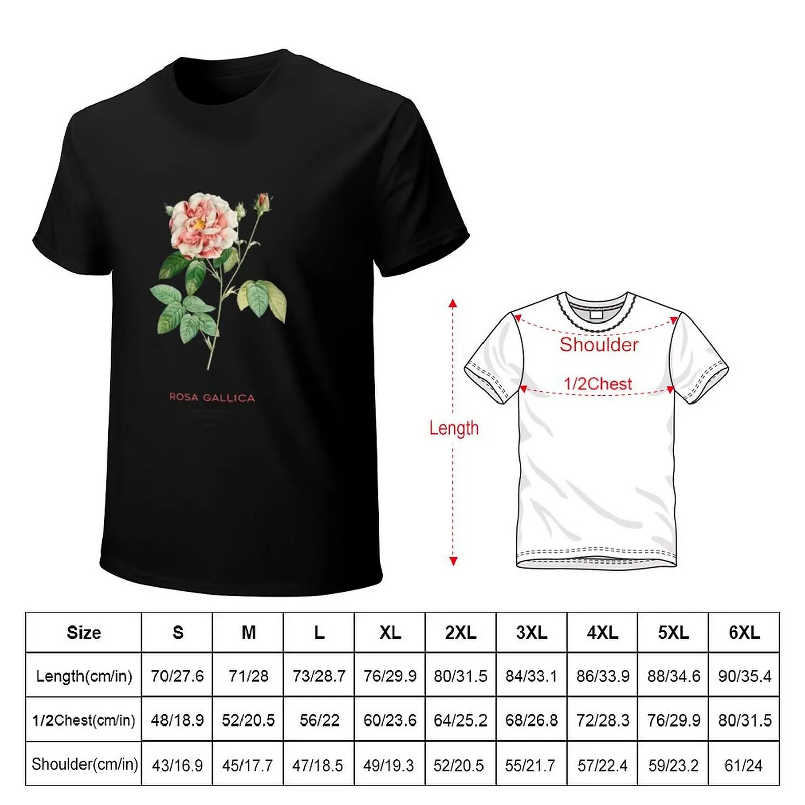 French rose or Rosa Gallica T-Shirt Big and Tall Solid Color T-Shirt