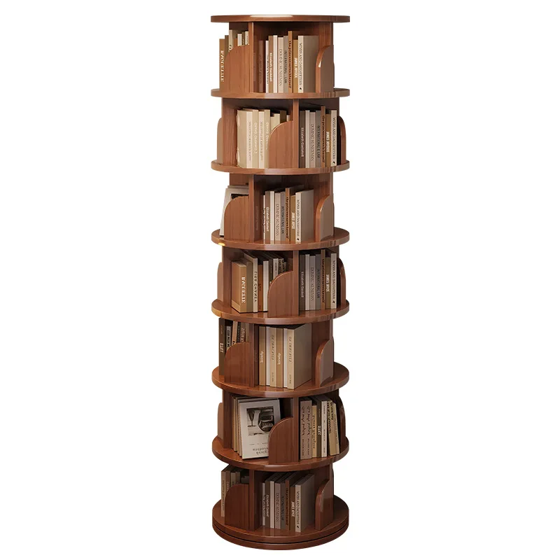 

Rotating bookshelf 360-degree bookcase storage household living room removable children's floor rack