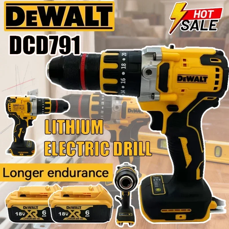 

Аккумуляторная дрель-шуруповерт DEWALT DCD791 с бесщеточным двигателем, многофункциональный электроинструмент для дома, перезаряжаемый