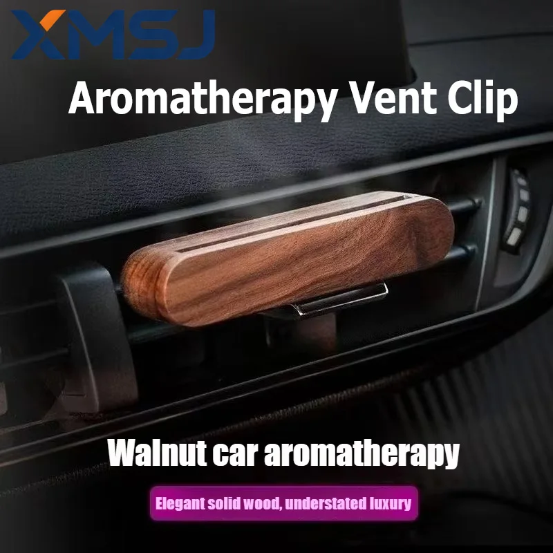 Difusor de Aroma para Carro XMSJ com Clip de Ventilação, Suporte de Óleo Essencial de Madeira com Varetas Difusoras