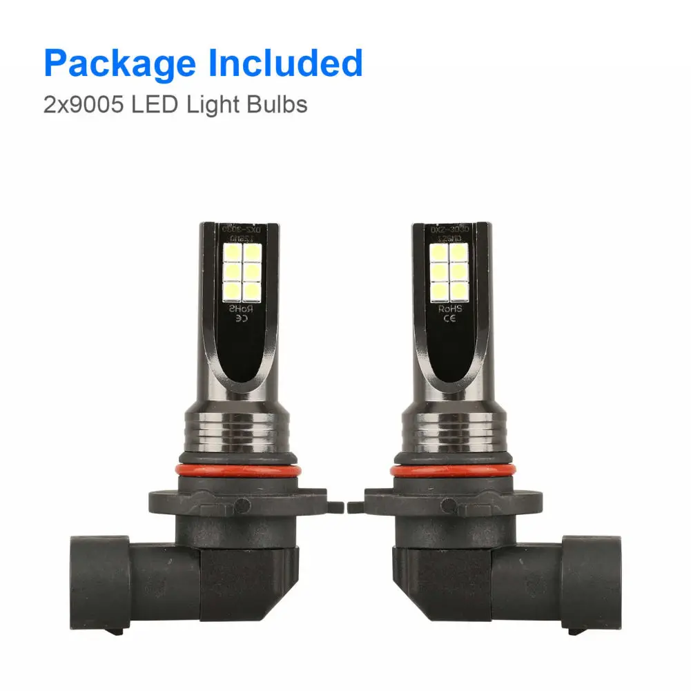 

2pcs 9005 Hb3 9145 Led Headlight Kit High-low Beam Fog Lamp Bulb 6000k 360-degree Lighting Headlamp Parts