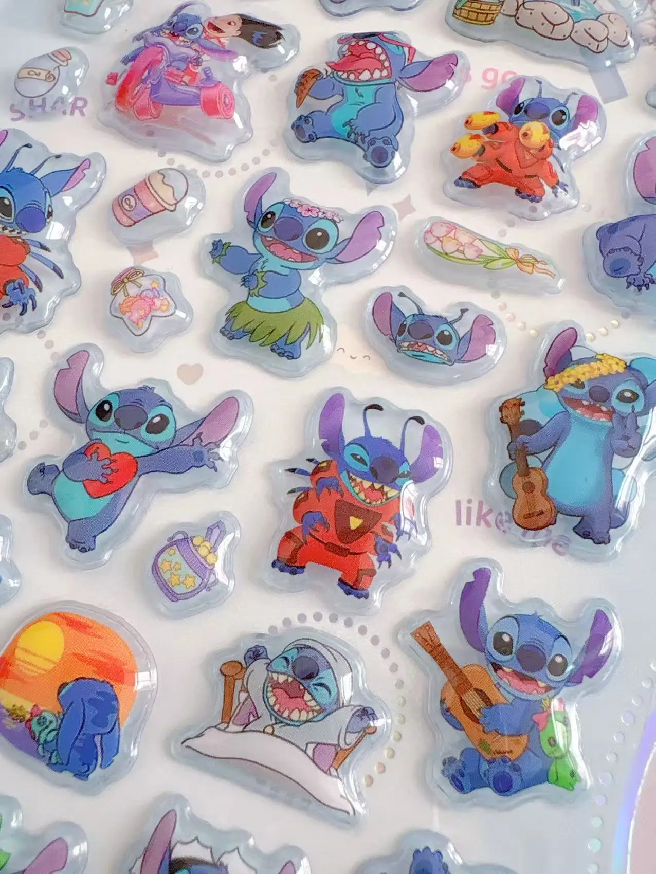 Stitch Decorative Stickers, 3D Relief Stickers for Phone Cases, Scrapbooking, Crafts, and Diary Decoration, Fun Embossed Sticker