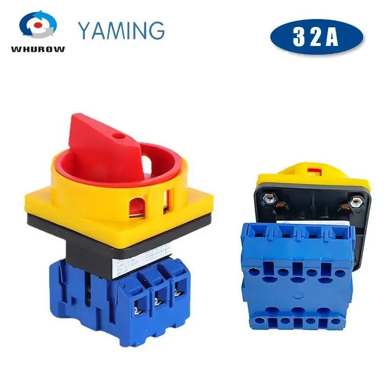 Interruptor aislador de encendido y apagado con bloqueo de almohadilla, Selector de desconexión de leva rotativa, Control de alto voltaje, 3/4P, 690V, YMD11-32A