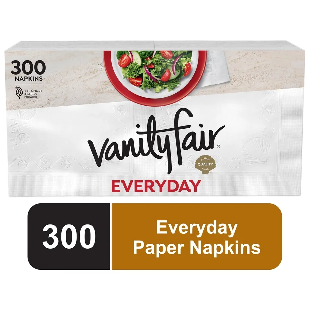 Everyday 2-Ply Paper Napkins 300 Count Soft Smooth Disposable Premium Absorbent Napkins Classic Design Ideal Parties Meals