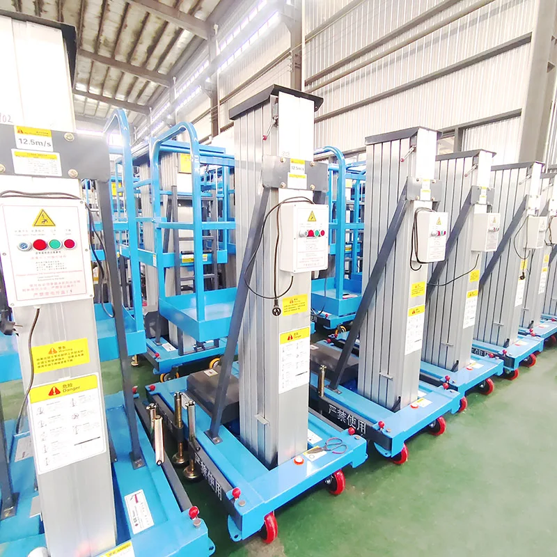 New Indoors Warehouse Material Handling Aluminum Alloy Telescopic Mast Vertical Lift Hydraulic Chain Remote Control 150kg Load