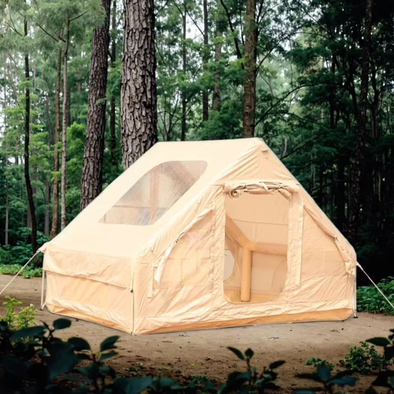 

2025 Luxury 3-4 Person Four-season Double Layer Portable Inflatable Camping Tent Waterproof Oxford Fabric For Family Glamping