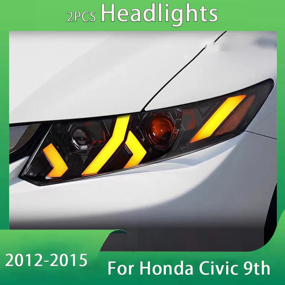 

Автомобильные фары для Honda civic 9th, 2012-2015, обновление для Lamborghini Stype, светодиодный проектор, фары, дневные ходовые огни